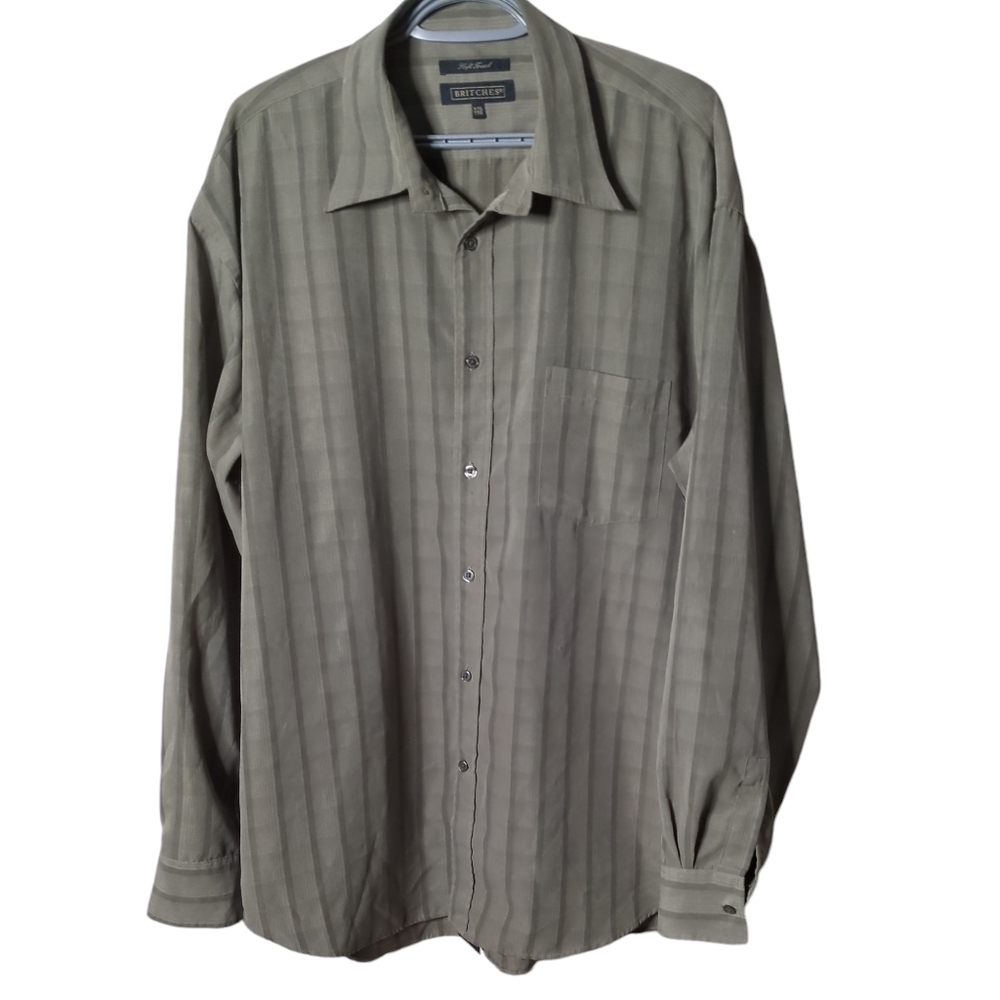 Britches Soft Touch Striped Button Down Shirt Size XXL‎
